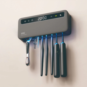 UVC Toothbrush & Razor Sterilizer Holder with Heated Air Drying – Wall Mounted, 9000mAh